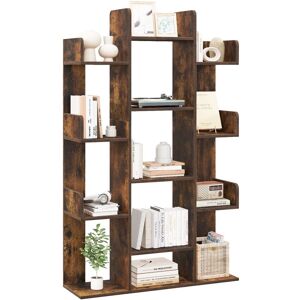 Costway Tree Bookshelf Tall Bookcase Corner Books Storage Organizer Display Cube Shelf in Brown Brown Costway Tree Bookshelf Tall Bookcase Corner Books Storage Organizer Display Cube Shelf in Brown Brown