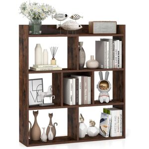 Costway 7 Cubes Open-back Bookshelf Home Storage Display Shelf in Walnut Walnut Costway 7 Cubes Open-back Bookshelf Home Storage Display Shelf in Walnut Walnut