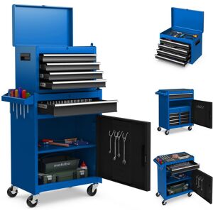 Gymax Rolling Tool Chest Toolbox Organizer Detachable Cabinet With 5 Drawers in Blue Blue Gymax Rolling Tool Chest Toolbox Organizer Detachable Cabinet With 5 Drawers in Blue Blue