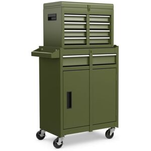 Costway 5-Drawer Rolling Tool Chest Tool Storage Cabinet w/ Lockable Wheel in Green Green Costway 5-Drawer Rolling Tool Chest Tool Storage Cabinet w/ Lockable Wheel in Green Green