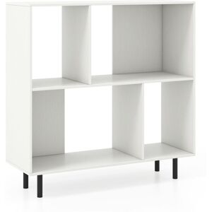 Costway Open Shelf Bookcase Modern Minimalist Cube Bookshelf in White White Costway Open Shelf Bookcase Modern Minimalist Cube Bookshelf in White White