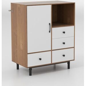 Costway Buffet Sideboard Modern Storage Cabinet w/ 4 Drawers in Natural Natural Costway Buffet Sideboard Modern Storage Cabinet w/ 4 Drawers in Natural Natural