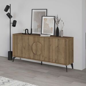 Decortie 4 Doors Sideboard 'Gora' 4 Metal Legs, Chipboard Handle Storage Unit 180cm in Dark Brown Size: 3 Pack Dark Brown 3 Pack Decortie 4 Doors Sideboard 'Gora' 4 Metal Legs, Chipboard Handle Storage Unit 180cm in Dark Brown Size: 3 Pack Dark Brown 3 Pack