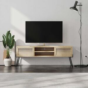 Decortie Naive' Modern TV Unit Multimedia Centre 140cm in Natural Size: 1 Pack Natural 1 Pack Decortie Naive' Modern TV Unit Multimedia Centre 140cm in Natural Size: 1 Pack Natural 1 Pack