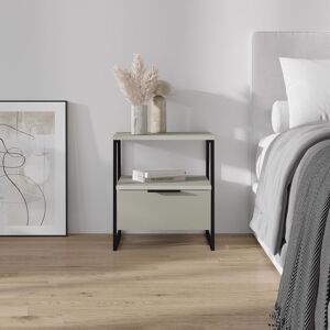 FWStyle 1 Drawer Bedside Chest Table Ash Green Open Shelf Design Green FWStyle 1 Drawer Bedside Chest Table Ash Green Open Shelf Design Green