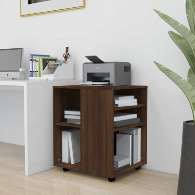 Berkfield Home Rolling Cabinet Brown Oak 60x53x72 cm Engineered Wood Size: 60 x 53 x 72 cm Brown 60 x 53 x 72 cm Berkfield Home Rolling Cabinet Brown Oak 60x53x72 cm Engineered Wood Size: 60 x 53 x 72 cm Brown 60 x 53 x 72 cm