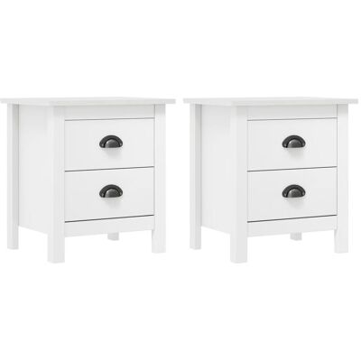 Berkfield Home Bedside Cabinet Hill 2 pcs White 46x35x49.5 cm Solid Pine Wood White 46x35x49.5 cm Berkfield Home Bedside Cabinet Hill 2 pcs White 46x35x49.5 cm Solid Pine Wood White 46x35x49.5 cm