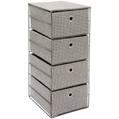 JVL Silva 4 Drawer Wide Fabric Storage Tower - Storage Tower JVL Silva 4 Drawer Wide Fabric Storage Tower - Storage Tower