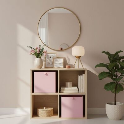 OHS - Plain Folding Cube - Light Pink - Pack of 6 - Storage Box OHS - Plain Folding Cube - Light Pink - Pack of 6 - Storage Box