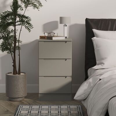 Ready Assembled 2 U Lucca 3 Drawer Bedside (Ready Assembled) in Dark Grey Size: Small Dark Grey Small Ready Assembled 2 U Lucca 3 Drawer Bedside (Ready Assembled) in Dark Grey Size: Small Dark Grey Small