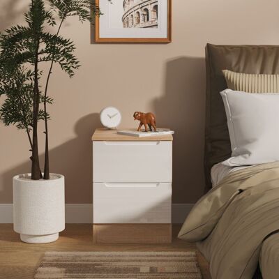 Ready Assembled 2 U Lucca 2 Drawer Bedside (Ready Assembled) in Light Oak Size: Small Light Oak Small Ready Assembled 2 U Lucca 2 Drawer Bedside (Ready Assembled) in Light Oak Size: Small Light Oak Small