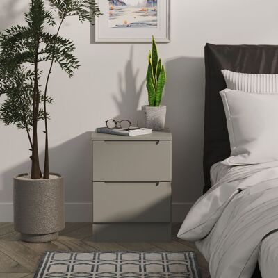 Ready Assembled 2 U Lucca 2 Drawer Bedside (Ready Assembled) in Dark Grey Size: Small Dark Grey Small Ready Assembled 2 U Lucca 2 Drawer Bedside (Ready Assembled) in Dark Grey Size: Small Dark Grey Small