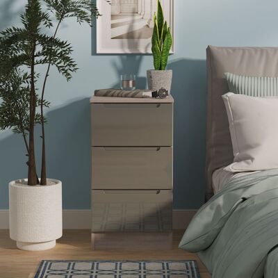Ready Assembled 2 U Lucca 3 Drawer Bedside Cabinet (Ready Assembled) in Grey Grey Ready Assembled 2 U Lucca 3 Drawer Bedside Cabinet (Ready Assembled) in Grey Grey