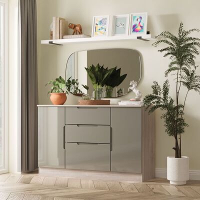 Ready Assembled 2 U Lucca 2 Door 3 Drawer Sideboard (Ready Assembled) in Grey Grey Ready Assembled 2 U Lucca 2 Door 3 Drawer Sideboard (Ready Assembled) in Grey Grey