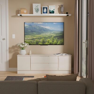 Ready Assembled 2 U Lucca 2 Door 2 Drawer Superwide TV Unit (Ready Assembled) in Taupe Taupe Ready Assembled 2 U Lucca 2 Door 2 Drawer Superwide TV Unit (Ready Assembled) in Taupe Taupe