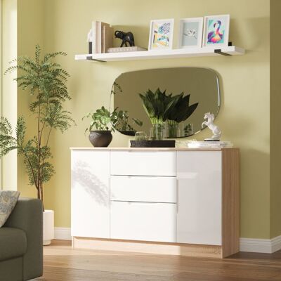 Ready Assembled 2 U Lucca 2 Door 3 Drawer Sideboard (Ready Assembled) in Light Oak Size: Large Light Oak Large Ready Assembled 2 U Lucca 2 Door 3 Drawer Sideboard (Ready Assembled) in Light Oak Size: Large Light Oak Large