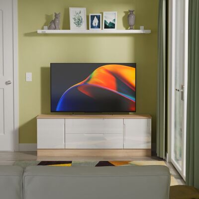Ready Assembled 2 U Lucca 2 Door 2 Drawer Superwide TV Unit (Ready Assembled) in Light Oak Size: Large Light Oak Large Ready Assembled 2 U Lucca 2 Door 2 Drawer Superwide TV Unit (Ready Assembled) in Light Oak Size: Large Light Oak Large
