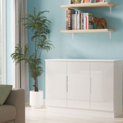 Ready Assembled 2 U Lucca 3 Door Sideboard (Ready Assembled) in White Size: Large White Large Ready Assembled 2 U Lucca 3 Door Sideboard (Ready Assembled) in White Size: Large White Large