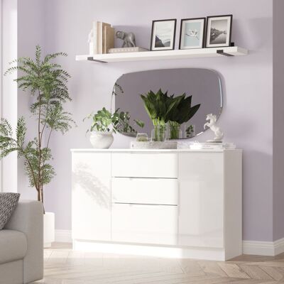Ready Assembled 2 U Lucca 2 Door 3 Drawer Sideboard (Ready Assembled) in White Size: Large White Large Ready Assembled 2 U Lucca 2 Door 3 Drawer Sideboard (Ready Assembled) in White Size: Large White Large