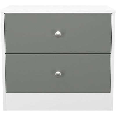 Ready Assembled 2 U Stowe 2 Drawer Side Table (Ready Assembled) in Mid Grey Mid Grey Ready Assembled 2 U Stowe 2 Drawer Side Table (Ready Assembled) in Mid Grey Mid Grey