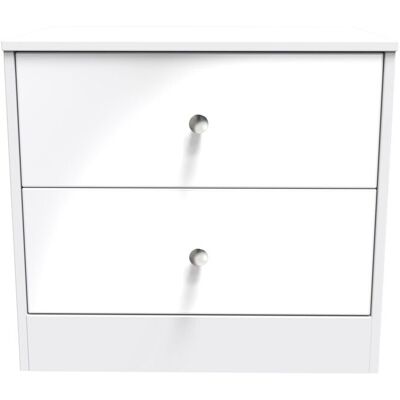 Ready Assembled 2 U Stowe 2 Drawer Side Table (Ready Assembled) in White White Ready Assembled 2 U Stowe 2 Drawer Side Table (Ready Assembled) in White White