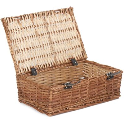 Red Hamper Wicker Empty Rectangular Gift Basket in Brown Brown Red Hamper Wicker Empty Rectangular Gift Basket in Brown Brown