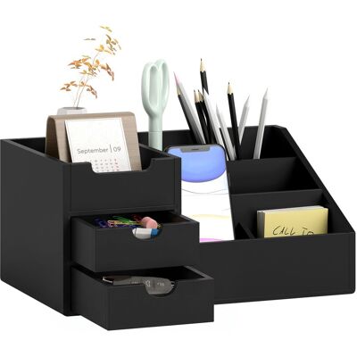 HOMCOM Organiser Holder Multi-Function Storage Caddy Drawers Black Black HOMCOM Organiser Holder Multi-Function Storage Caddy Drawers Black Black