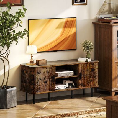 HOMCOM TV Unit for Living Room, TV Stand in Brown Brown HOMCOM TV Unit for Living Room, TV Stand in Brown Brown