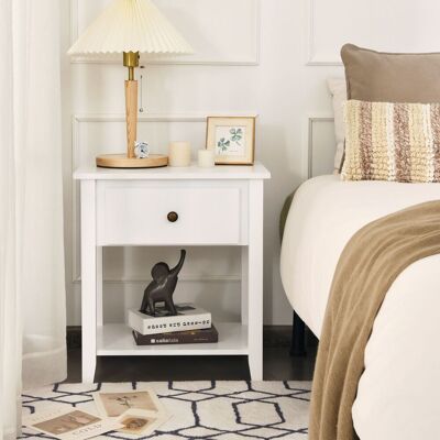 Costway Accent Table Bedroom Narrow Side End Table Storage Cabinet Nightstand in White White Costway Accent Table Bedroom Narrow Side End Table Storage Cabinet Nightstand in White White