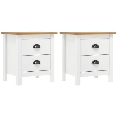 Berkfield Home Bedside Cabinet Hill 2 pcs White 46x35x49.5 cm Solid Pine Wood White 46x35x49.5 cm Berkfield Home Bedside Cabinet Hill 2 pcs White 46x35x49.5 cm Solid Pine Wood White 46x35x49.5 cm