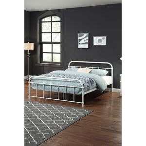 SlumberWorx Tewin Vintage Hospital Style Metal Bed Frame w 20cm Deep Pocket Comfort Foam Mattress in White Size: King White King SlumberWorx Tewin Vintage Hospital Style Metal Bed Frame w 20cm Deep Pocket Comfort Foam Mattress in White Size: King White King