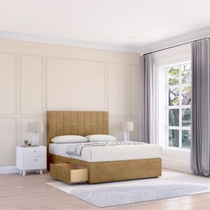 Sloomy Kansas Divan Bed Base 4 Drawers & 54" Floor Standing Headboard in Bronze Size: Super King Bronze Super King Sloomy Kansas Divan Bed Base 4 Drawers & 54" Floor Standing Headboard in Bronze Size: Super King Bronze Super King