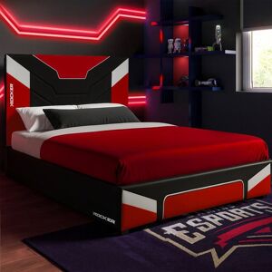 X Rocker Cerberus Gaming Bed for Kids & Teens with Foam Mattress in Red Size: Double Red Double X Rocker Cerberus Gaming Bed for Kids & Teens with Foam Mattress in Red Size: Double Red Double