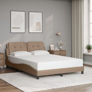 Berkfield Home Bed Frame without Mattress Cappuccino 120x200 cm Faux Leather in Brown Size: Small Double Brown Small Double Berkfield Home Bed Frame without Mattress Cappuccino 120x200 cm Faux Leather in Brown Size: Small Double Brown Small Double