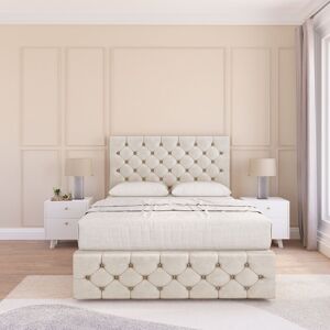 Sloomy Watson Plush Bed Set, No Drawers Mattress & 54" Headboard in Cream Size: King Cream King Sloomy Watson Plush Bed Set, No Drawers Mattress & 54" Headboard in Cream Size: King Cream King