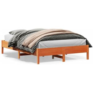 Berkfield Home Bed Frame without Mattress Wax Brown 120x200 cm Solid Wood Pine Size: Small Double Brown Small Double Berkfield Home Bed Frame without Mattress Wax Brown 120x200 cm Solid Wood Pine Size: Small Double Brown Small Double