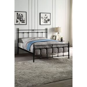 SlumberWorx Bayford Traditional Vintage Style Metal Bed Frame in Black Size: King Black King SlumberWorx Bayford Traditional Vintage Style Metal Bed Frame in Black Size: King Black King