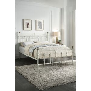 SlumberWorx Bayford Traditional Vintage Style Metal Bed Frame w 25cm Deep Pocket Memory Foam Mattress in White Size: Double White Double SlumberWorx Bayford Traditional Vintage Style Metal Bed Frame w 25cm Deep Pocket Memory Foam Mattress in White Size: Double White Double