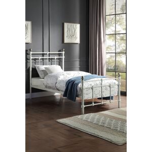 SlumberWorx Bayford Traditional Single Metal Bed Frame with Guest Trundle Bed in White White Single SlumberWorx Bayford Traditional Single Metal Bed Frame with Guest Trundle Bed in White White Single