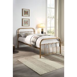 SlumberWorx Tewin Vintage Hospital Style Metal Bed Frame w 25cm Deep Pocket Memory Foam Mattress in Bronze Size: Double Bronze Double SlumberWorx Tewin Vintage Hospital Style Metal Bed Frame w 25cm Deep Pocket Memory Foam Mattress in Bronze Size: Double Bronze Double