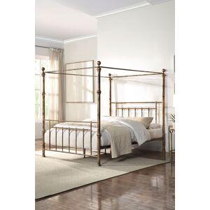 SlumberWorx Welwyn Vintage Victorian 4 Poster Antique Brass Metal Bed Frame w 15cm Comfort Foam Mattress in Bronze Size: Double Bronze Double SlumberWorx Welwyn Vintage Victorian 4 Poster Antique Brass Metal Bed Frame w 15cm Comfort Foam Mattress in Bronze Size: Double Bronze Double