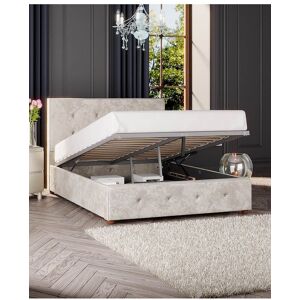 Laurence Llewelyn-Bowen Hesper Ottoman Storage Bed in Mirazzi Velvet Fabric, Custom Made in Ivory Size: Double Ivory Double Laurence Llewelyn-Bowen Hesper Ottoman Storage Bed in Mirazzi Velvet Fabric, Custom Made in Ivory Size: Double Ivory Double