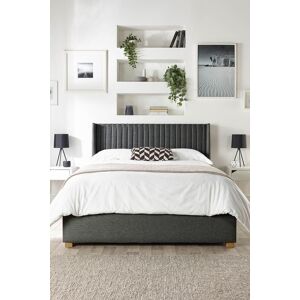 Catherine Lansfield Soho Ottoman Storage Wing Bed in Saxon Twill Fabric, Custom Made in Charcoal Size: Single Charcoal Single Catherine Lansfield Soho Ottoman Storage Wing Bed in Saxon Twill Fabric, Custom Made in Charcoal Size: Single Charcoal Single