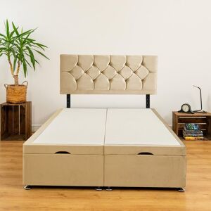 Bedsland Luxurious Teal Plush Velvet Divan Bed Set - 20" Chesterfield Headboard with 10" Spring Memory Foam Mattress - 2 Storage Drawers Beige Small Double Bedsland Luxurious Teal Plush Velvet Divan Bed Set - 20" Chesterfield Headboard with 10" Spring Memory Foam Mattress - 2 Storage Drawers Beige Small Double