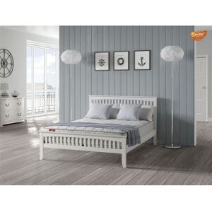 Generic 5ft King Size Aldershot White Shaker Style Wood Bed Frame - (162cm) White King Generic 5ft King Size Aldershot White Shaker Style Wood Bed Frame - (162cm) White King