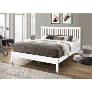 Generic 4ft 6" Double Glastonbury White Shaker Style Wood Bed Frame - (143cm) White Double Generic 4ft 6" Double Glastonbury White Shaker Style Wood Bed Frame - (143cm) White Double