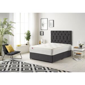 Somnior Premier Divan Bed with 24Cm Deep Mattress & Headboard In Plush Fabric in Black Size: Super King Black Super King Somnior Premier Divan Bed with 24Cm Deep Mattress & Headboard In Plush Fabric in Black Size: Super King Black Super King