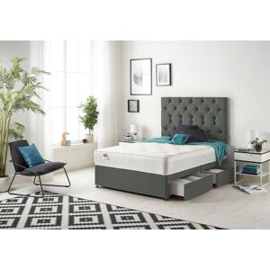 Somnior Premier Linen Fabric Divan Bed with Spring Memory Foam Mattress & Upholstered Headboard 4 Drawers in Dark Grey Size: Super King Dark Grey Super King Somnior Premier Linen Fabric Divan Bed with Spring Memory Foam Mattress & Upholstered Headboard 4 Drawers in Dark Grey Size: Super King Dark Grey Super King