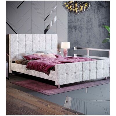 Home Discount Vida Designs Valentina King Size Bed Frame Velvet Fabric UKFR Storage in Silver Silver King Home Discount Vida Designs Valentina King Size Bed Frame Velvet Fabric UKFR Storage in Silver Silver King