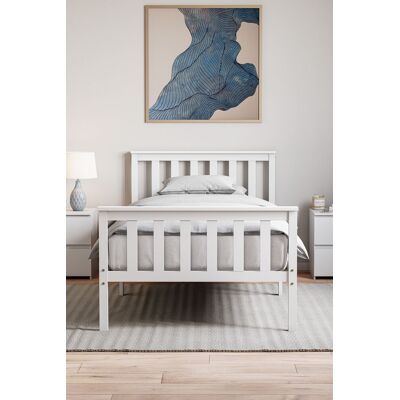 Home Discount Vida Designs Milan Single Double King Wooden Bed Frame High Foot Bedroom Furniture in White White Single Home Discount Vida Designs Milan Single Double King Wooden Bed Frame High Foot Bedroom Furniture in White White Single